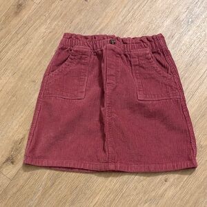 Corduroy A-Line Skirt in Red